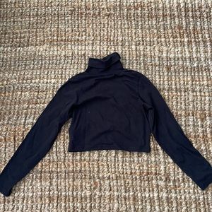 XS Black Crop Turtleneck Boohoo